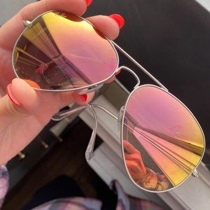 Ray-Ban Aviator Flash Lenses Sunglasses - Copper (Pink/Gold)